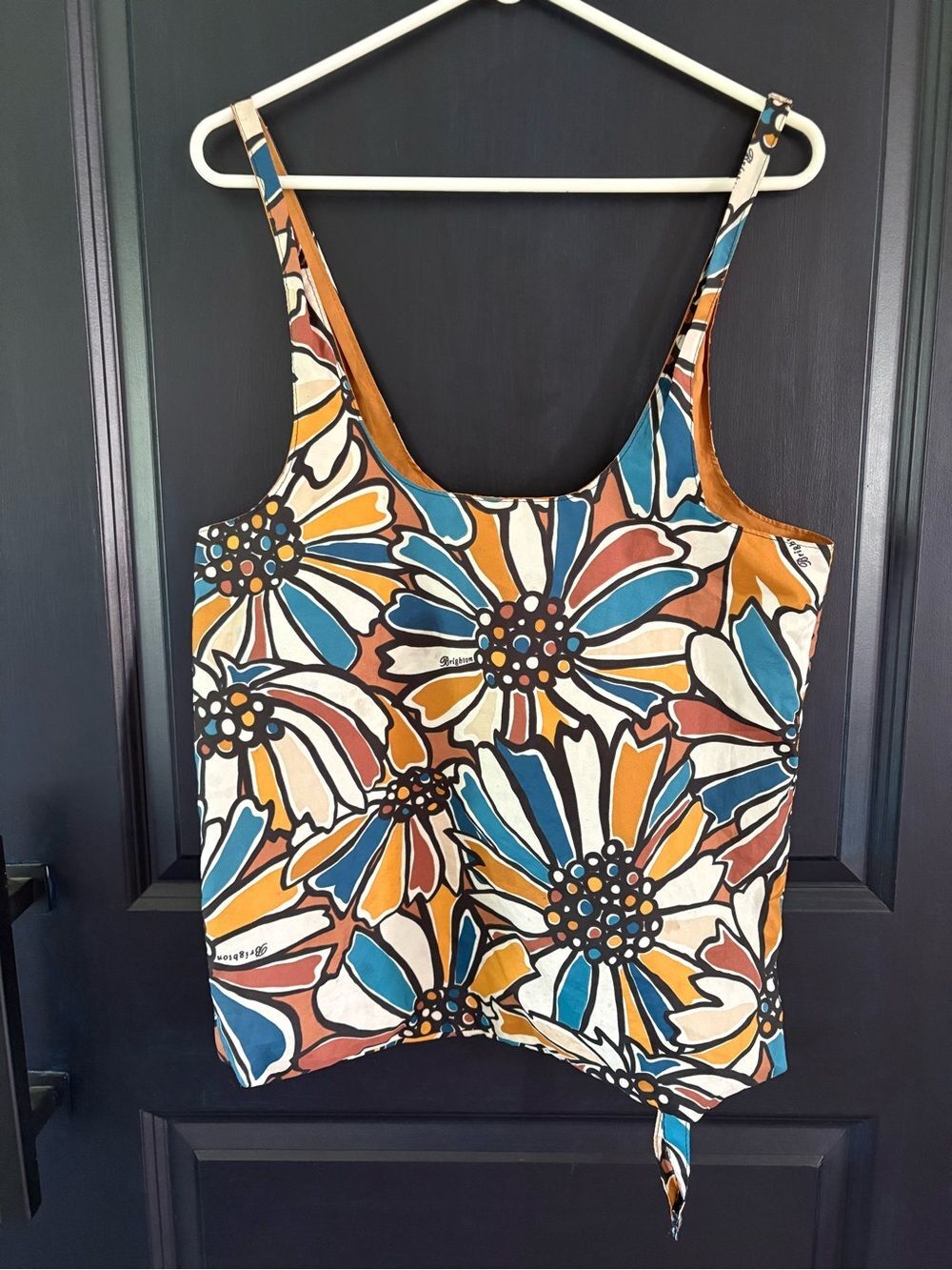 Brighton Floral Lightweight Canvas Tote in Blue, Gold & Rust